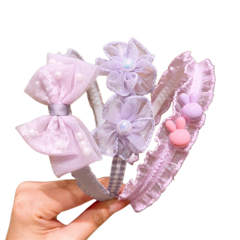 Arco diadema niños cara lavado cabello headwear niñas lindo dibujos animados pelo presionando diadema bebé antideslizante no-apretar la cabeza