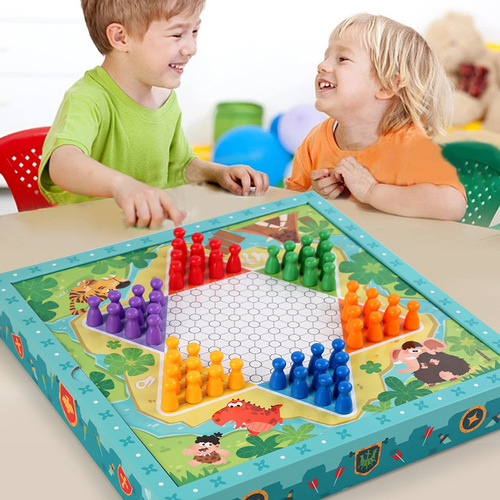 Flying Chess Children's Educational Gomoku and Nine Men's Morris Five-in-One Multi-functional Chessboard Elementary School Student Game Board Toy