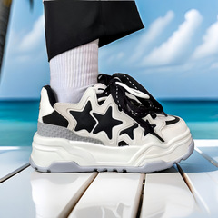 韓版男女情侶休閒厚底增高板鞋潮百搭學生復古小眾新款麵包運動鞋