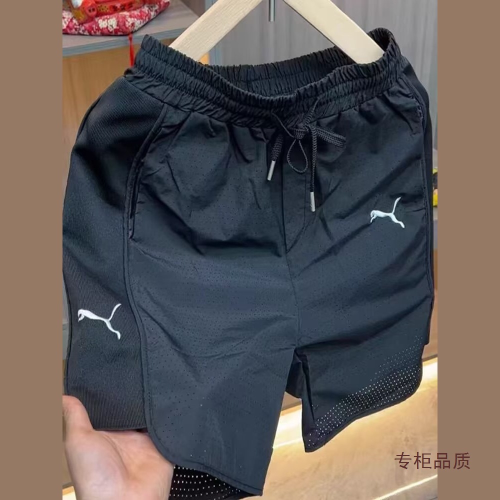 Men's Shorts Summer New Ice Silk Quick-drying Pants Trendy Casual Pants Breathable Mesh Sports Pants Beach Pants