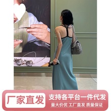 St2023夏季新款性感吊带连衣裙女气质修身显瘦无袖名媛风长裙吊带