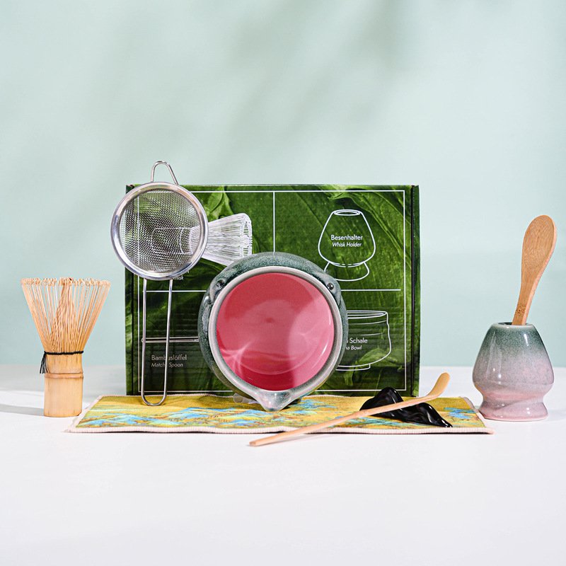 Cross-border Amazon bestseller ceramic frog cute matcha tea set with matcha whisk accessories