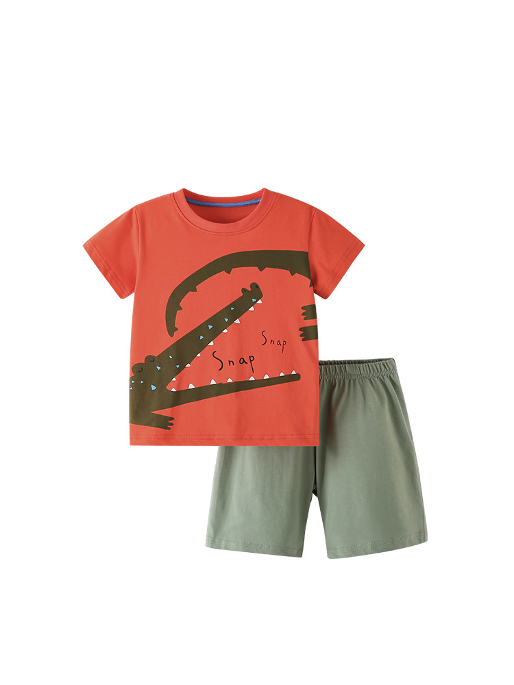 Transfronterizos para malwee niños trajes de verano nuevo estilo europeo y americano camiseta de manga corta para niños de mediana edad dos conjuntos de estilo occidental