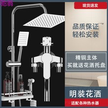 ne8明装明管淋浴花洒淋雨套装卫生间家用浴室增压沐浴喷头洗澡全