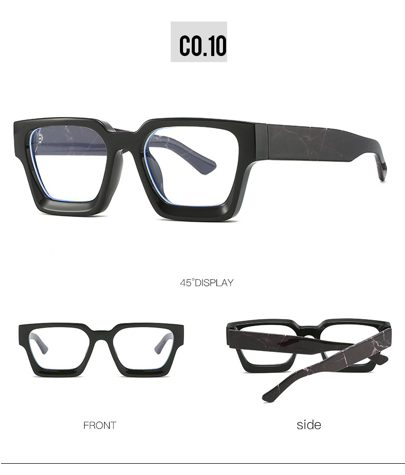 Simple Style Color Block Pc Square Full Frame Optical Glasses display picture 17