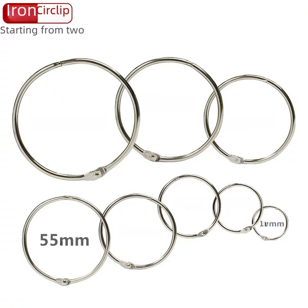 Factory cross-border 15-110 metal open ring iron book ring photo album card ring snap ring binding ring ring loose leaf ring