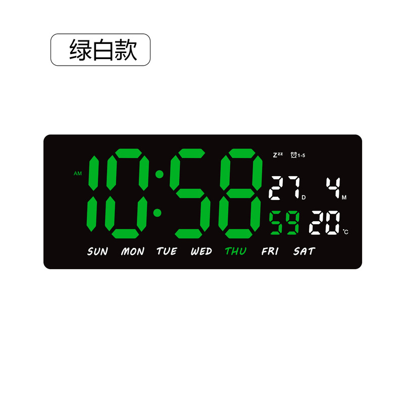 国境を越えて人気の高いLED電子時計、シンプルな大画面、多機能永久カレンダー、デジタル表示壁掛け時計3604|undefined