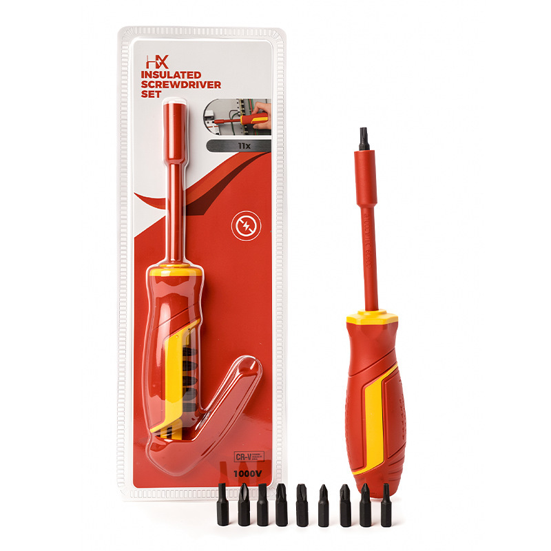 10-in-1 Insulated Interchangeable Screwdriver Set with Phillips, Flathead, and Torx Bits for Household Repair, Electrician, High Voltage Vde 10-in-1 Insulated Interchangeable Screwdriver Set with Phillips, Flathead, and Torx Bits for Household Repair, Electrician, High Voltage Vde