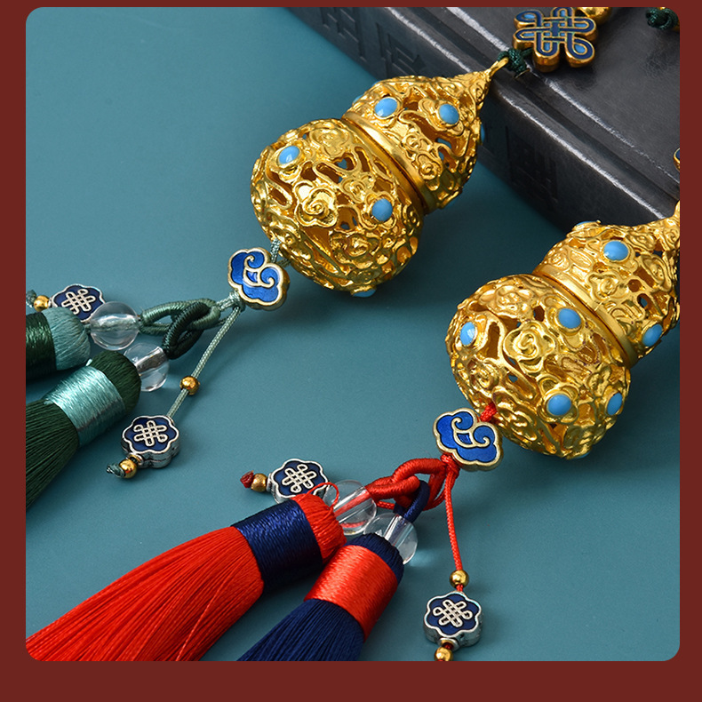 Chinese Style Peace Car Accessories, Car Hanging Gourd, Car Interior Fragrance Pendant, Car Rearview Mirror Hanging Ornament, Car Decoration, Popular Online Decoration Items