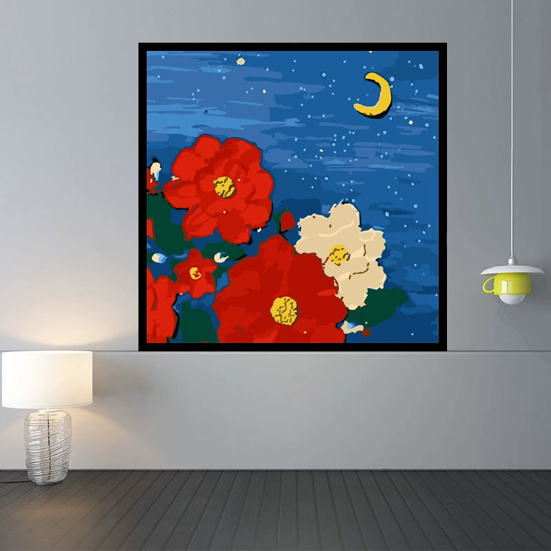 Tulip DIY numeric oil painting handmade filled oil painting floral landscape coloring therapeutic hand-drawn beautiful wall art