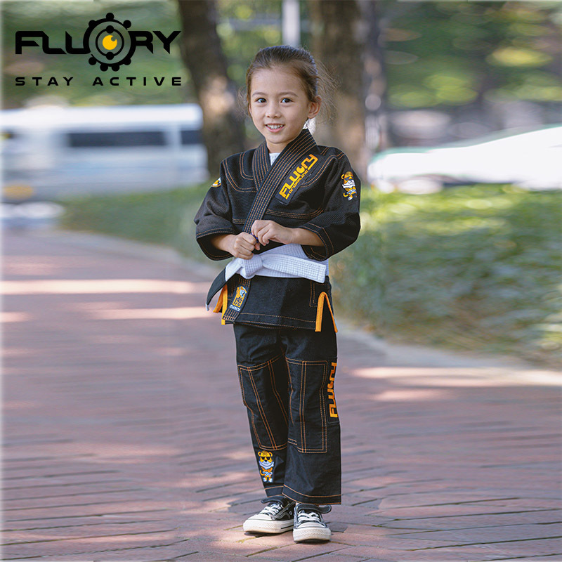 FLUORY fire Brazil jujitsu clothing girls children's clothing BJJ GI judo clothing cute tiger children