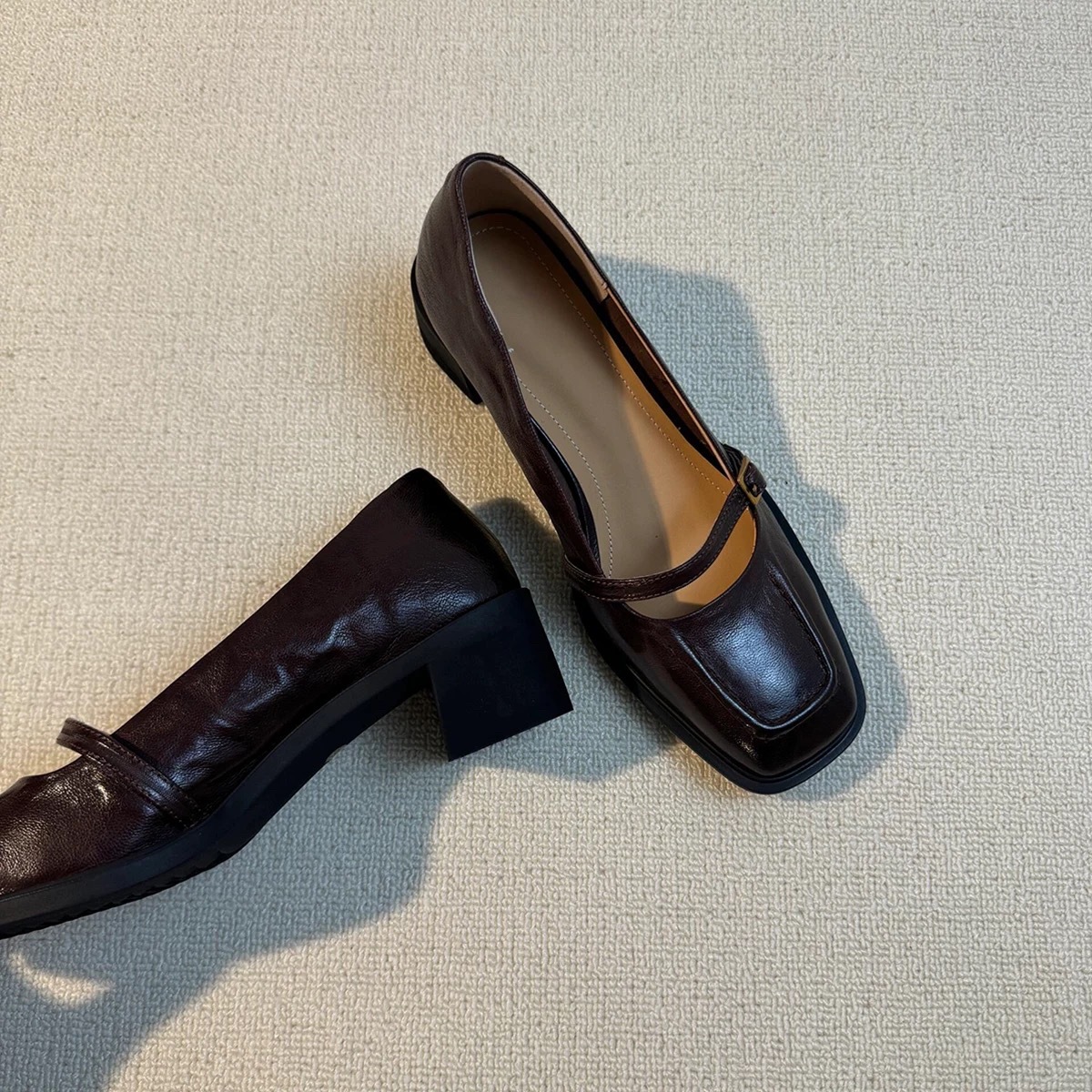 브라운 미디엄 힐 4.5cm [재고]