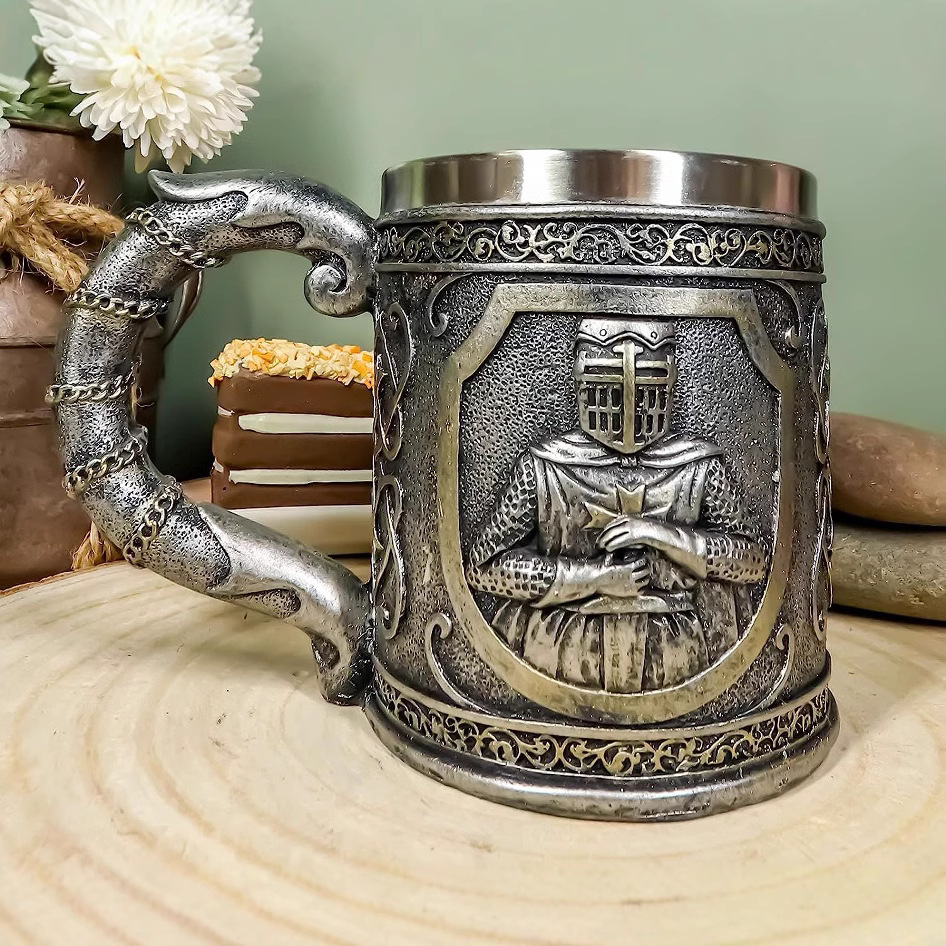 Transfronterizos Mechanischer Drache personalidad creativa mecánica pterosauro taza de pie alto marca de taza de cerveza retro