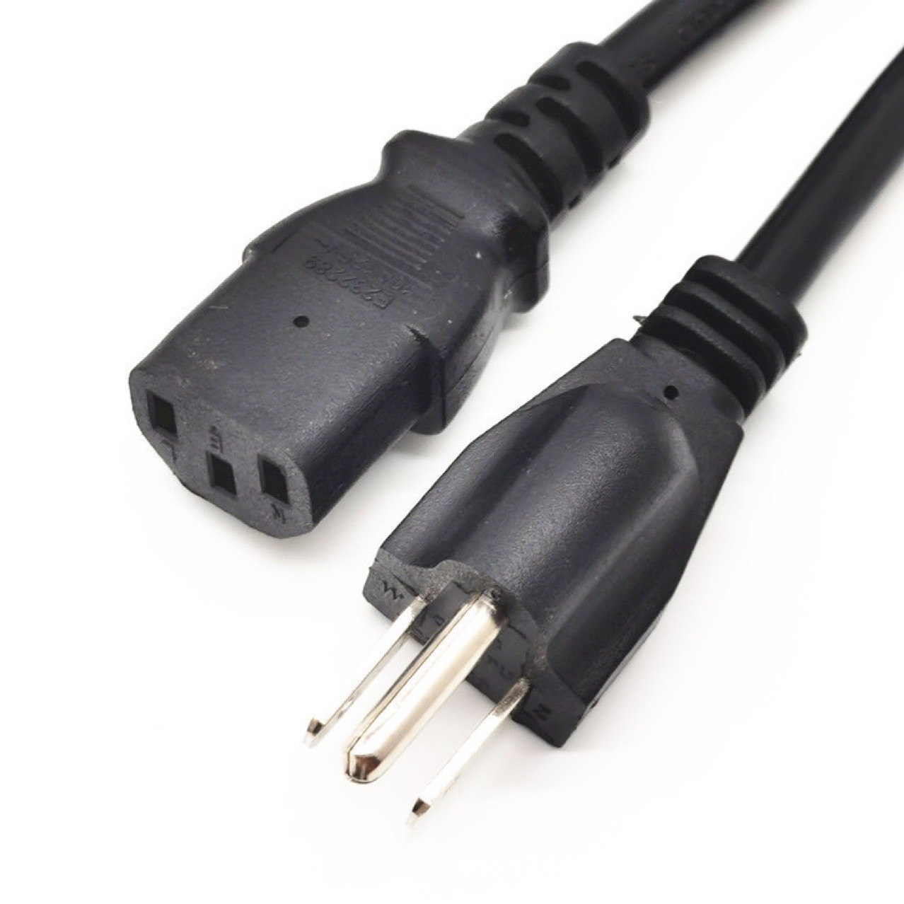 直销美标5-15P插头线美规带锁品字尾美式透明对插加拿大SJT延长线