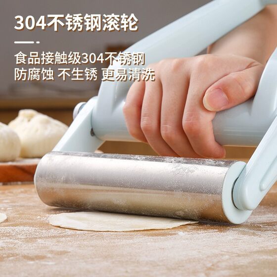 New Labor-saving rolling pin stick artifact noodle stick walking hammer non-stick dumpling skin stainless steel food grade high-end household