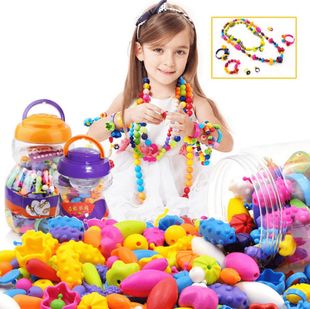 diy children's handmade beaded beaded cordless bracelet necklace educational toys girls 3 years old concentration