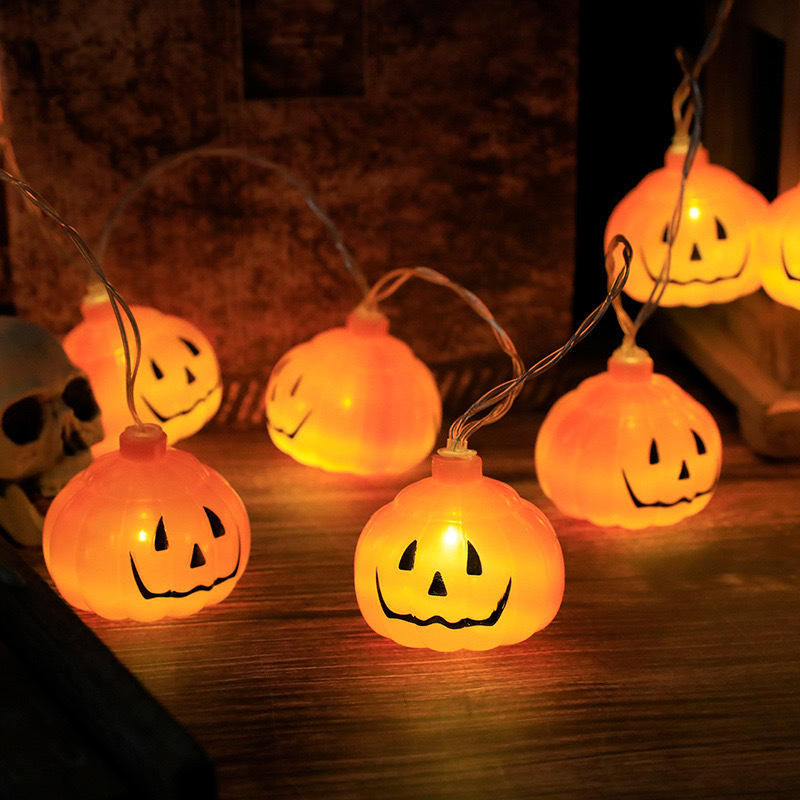 Luces LED transfronterizas, luces de cadena para Halloween, luces solares con forma de calabaza, luces decorativas para días festivos, luces de ambiente festivo para exteriores, luces coloridas