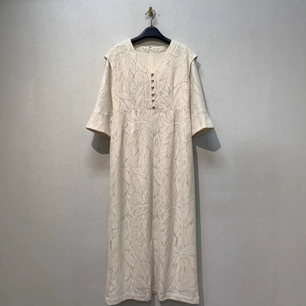 Новый японский Художественный темперамент ветра кружевное платье высокой талией тонкая Свободная юбка женская