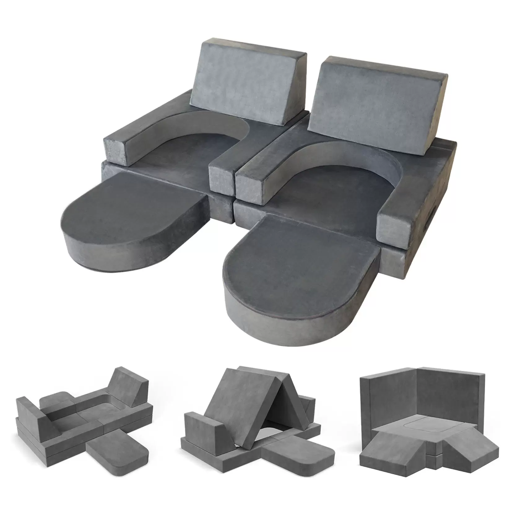 定制跨境儿童沙发八件套多功能折叠垫积木沙发可卷装压缩