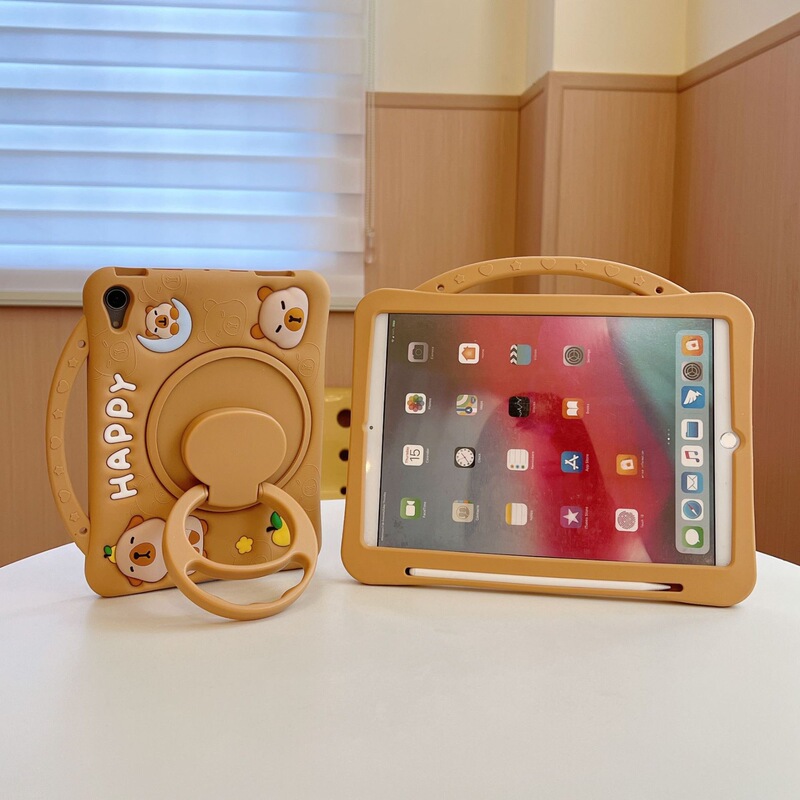 Cute Satchel Pen Tray Ipad789 Tablet Protective Cover Rotating Stand iPad Air456 Stereo Pinch Suitable