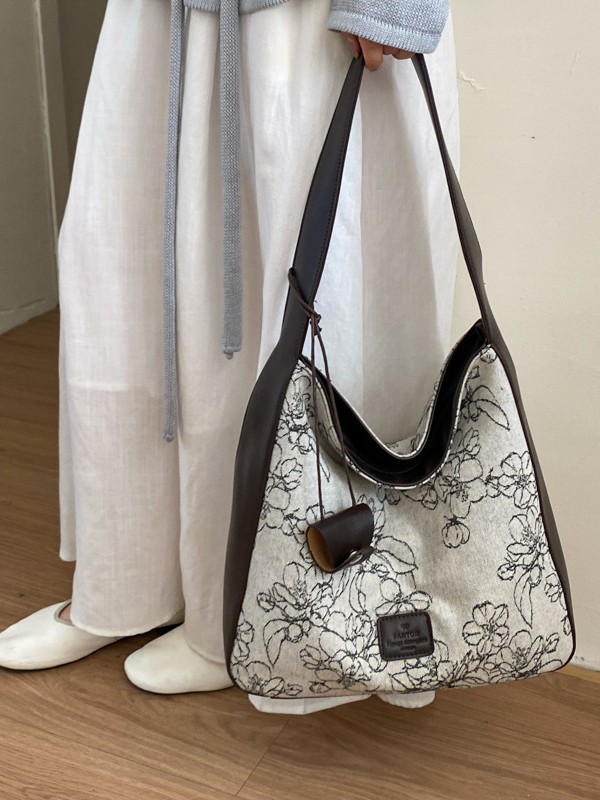 Bolsas retro transfronterizas de gran capacidad 2026 de moda nueva bolsa de hombro de brazo china bolsa de viaje ocio image 5
