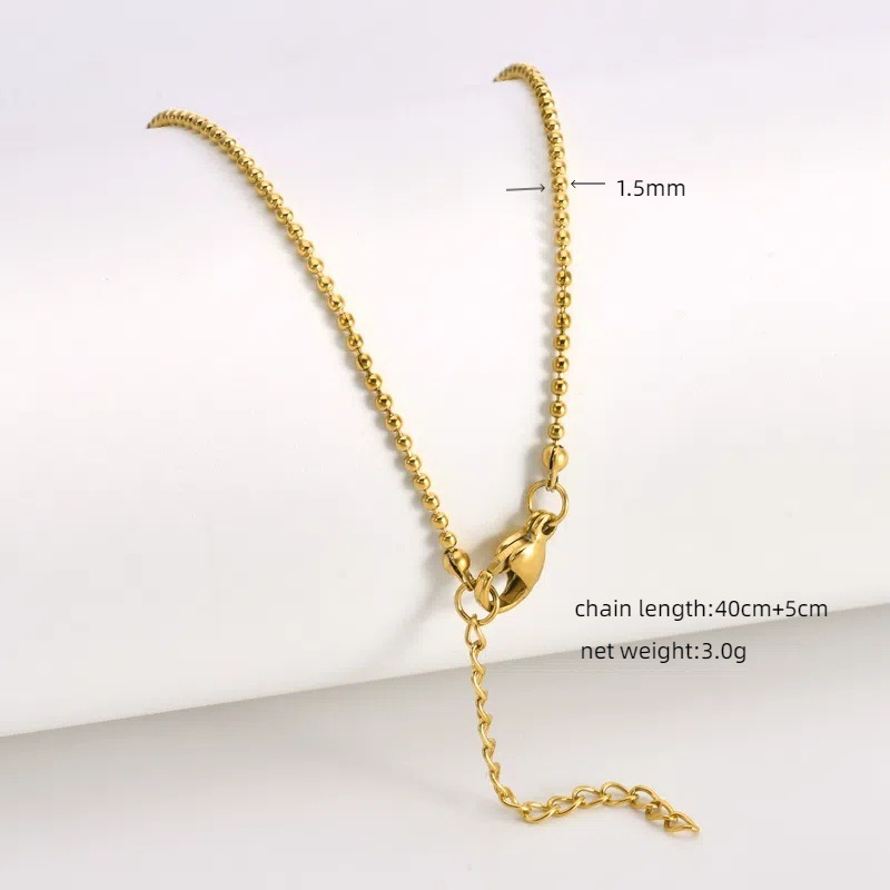 17g Weight Chain Jewelry Making Type 18K Gold Plated Plating Material Chain Necklace Classification 1 Piece Quantity Titanium Steel Material Geometric Pattern All Seasons Season Polished Finish Plating Design Simple Style Style 1 Piece Titanium Steel 18K Gold Plated Polished Chain Necklace Chain Simple Style Geometric 16