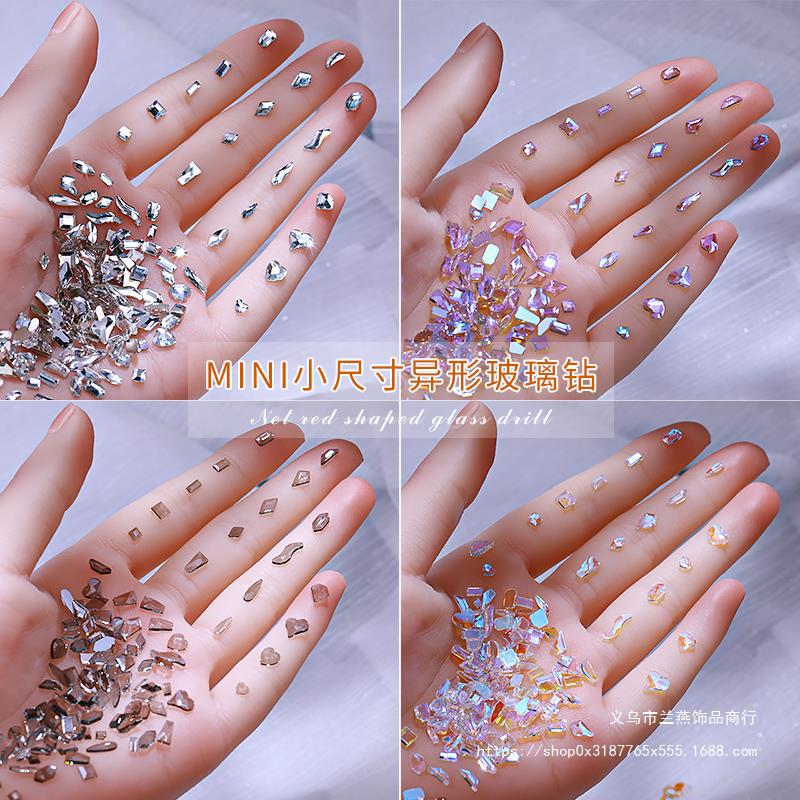 Mixed Small Size Aurora Ice Nail Art White Shaped Diamond Mini Small Flat Shaped Diamond Fingertip Decoration Mixed Small Size Aurora Ice Nail Art White Shaped Diamond Mini Small Flat Shaped Diamond Fingertip Decoration