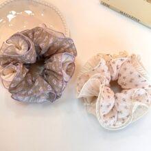 韩系甜美雪纺碎花大肠发圈气质百搭慵懒风头花发绳发饰日常森系女