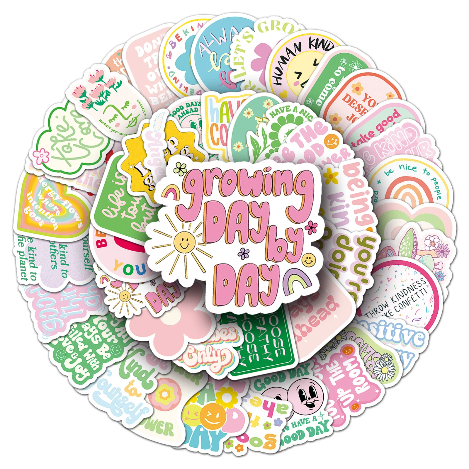 50 Danish powder inspirational British stickers Personalized slogan Small -size handbook stationery can move stickers wholesale