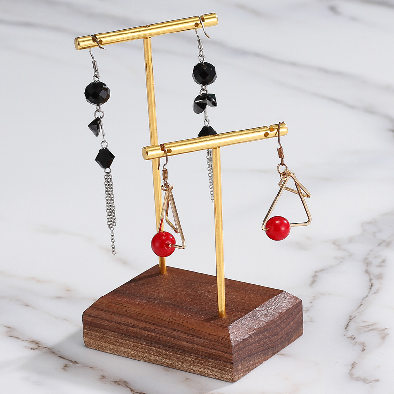 胡桃木耳环展示架创意耳钉饰品拍摄道具首饰道具首饰展示收纳架