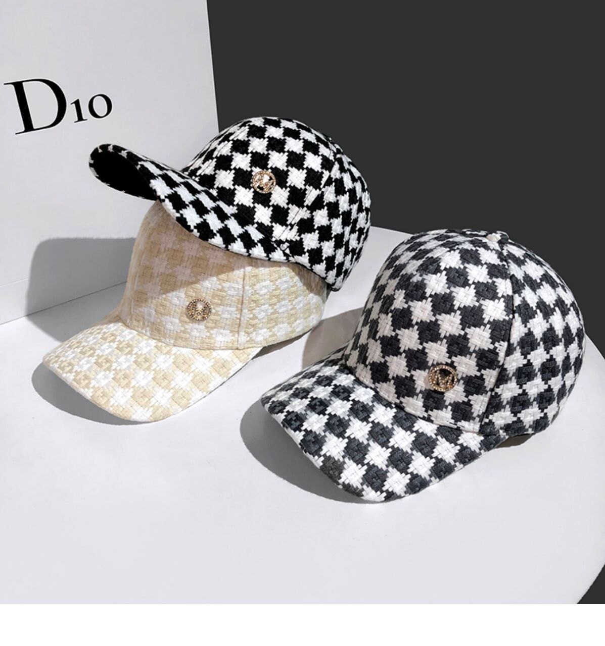 Γυναικεία φθινοπωρινή και χειμερινή καρό M Letter Γλώσσα πάπιας Κορεατικής έκδοσης Ευέλικτο μοντέρνο σκίαστρο μπέιζμπολ καπέλο_voghion.com