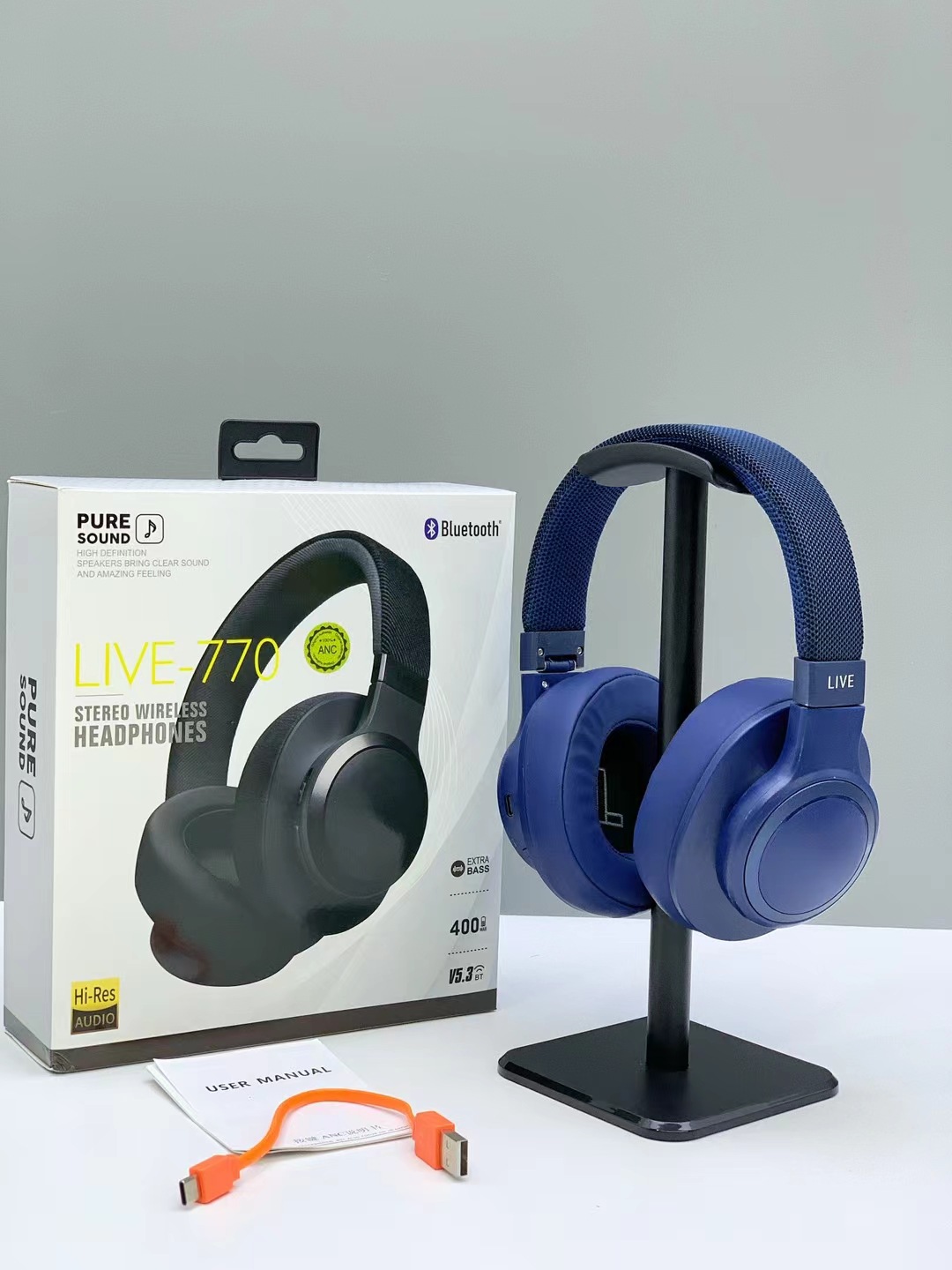 Nuevos productos de comercio electrónico LIVE770 auriculares ANC activamente redujo el ruido auriculares de juego auriculares Bluetooth auriculares al por mayor