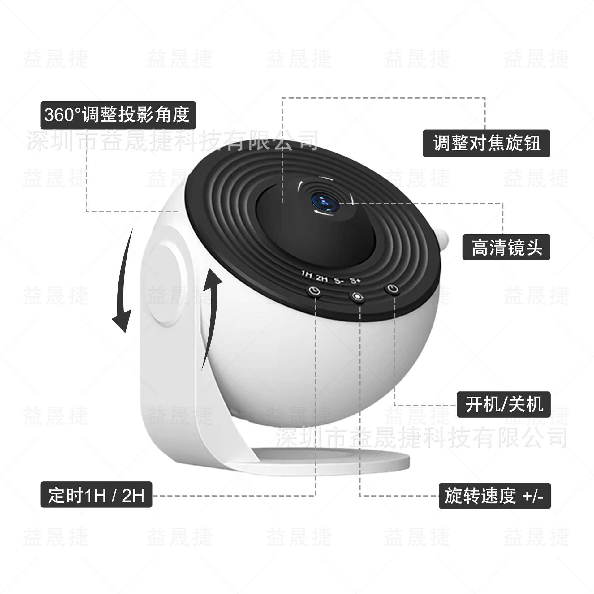 2024 Lámpara de proyección de enfoque Lámpara de cielo estrellado de alta definición Lámpara de noche de estrellas Regalo creativo Lámpara de mesa de ambiente de dormitorio