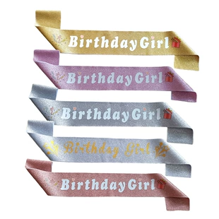 Лента «birthday girl» с блёстками для дня рождения