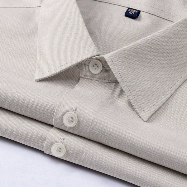 【9.1% Linen】Khaki-Long Sleeve