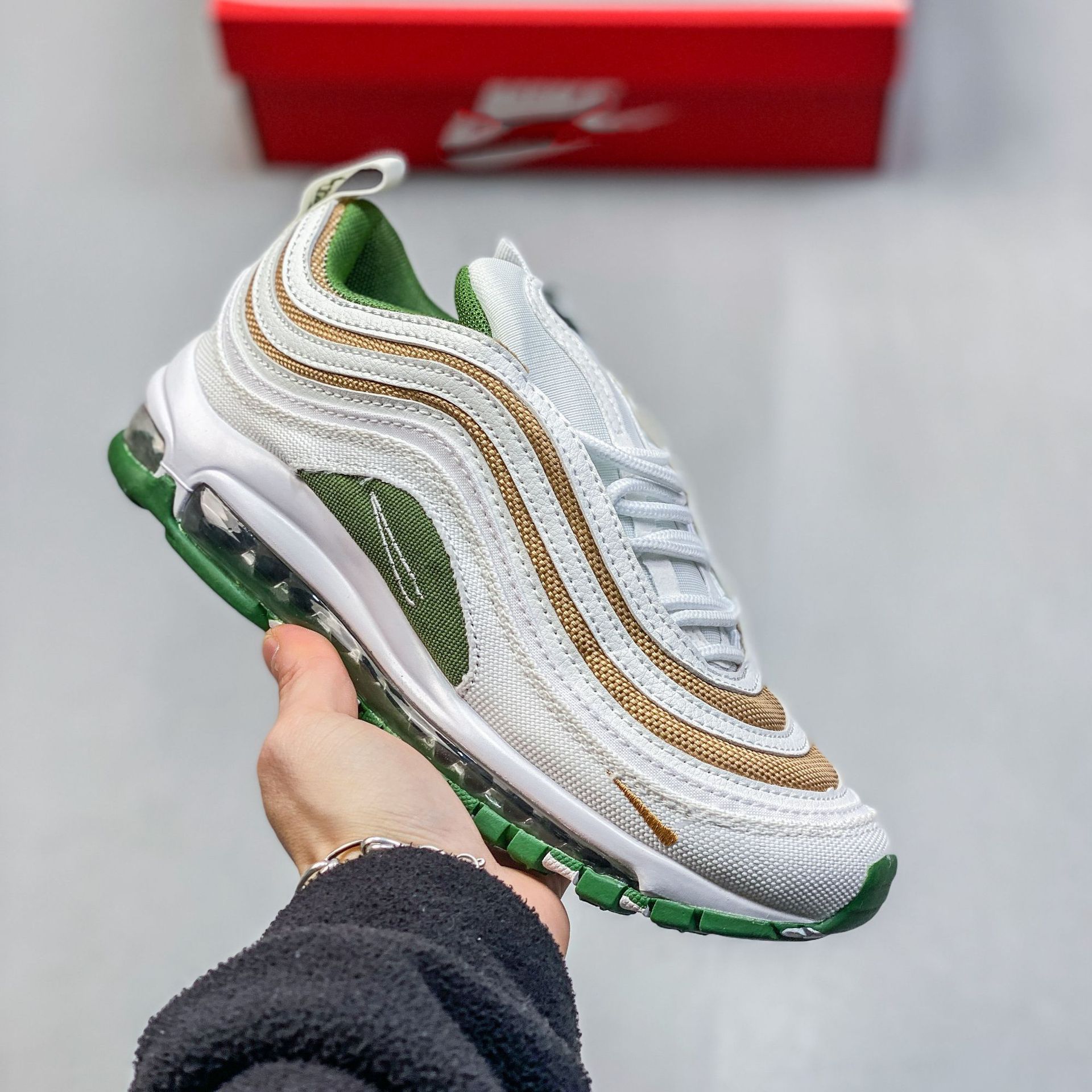 Pure original Max 97 retro bala reflectante cojín de aire zapatos para correr amortiguación transpirable todo fósforo ocio deportes zapatos de moda hombres y mujeres