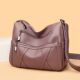 Texturized Women's Bag 2024 Explosive Soft Leather Multi-Layer All-Match Shoulder Crossbody Bag Large Capacity Middle-aged and Elderly Mother Bag