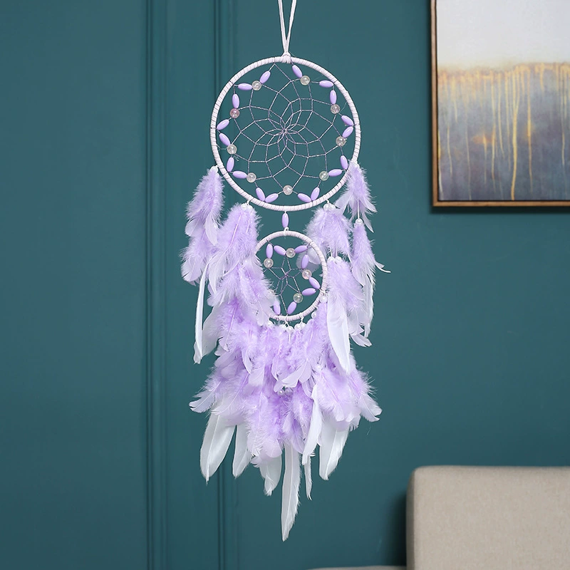 Фиолетовый Ловец снов Висячие Перья Ремесла Украшения Стены Кулон Индийский Стиль Ювелирные Изделия Оптом