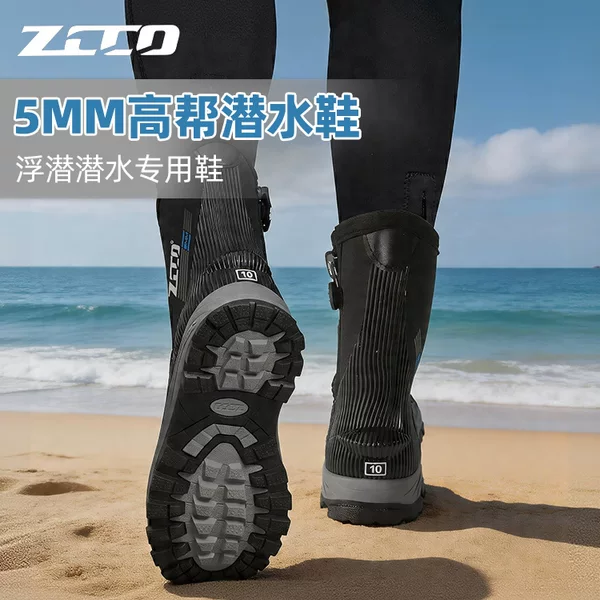 Zcco Diving Boots 5mm Anti-Slip Diving Shoes for Reef Fishing, Outdoor Professional Fishing Shoes for Men, Outdoor Sea Fishing Shoes