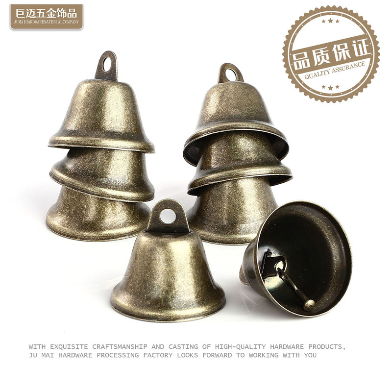 Bronze thickened special 38mm retro horn opening bronze bell bell round bell sound loud and crisp
