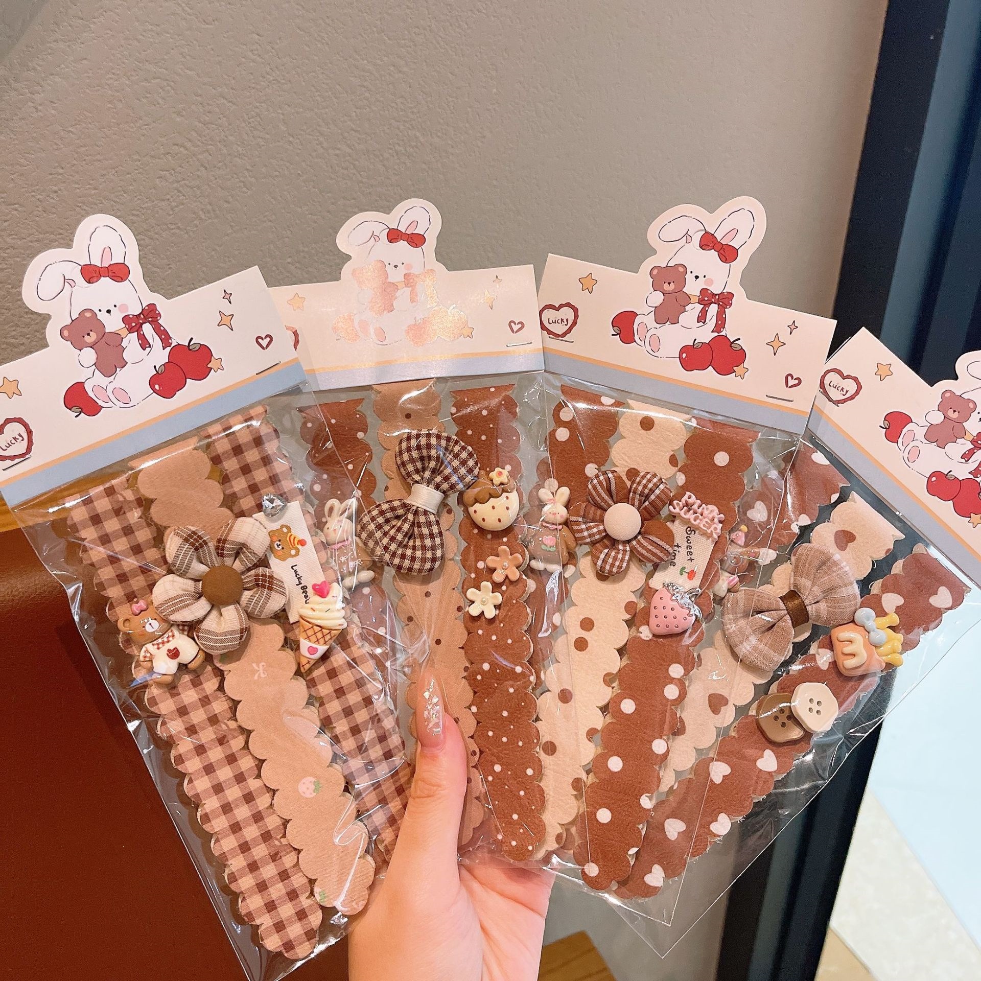 Girls' hair clips, children's magic hair clips, brown bow hair clips, baby bangs clips that don't damage hair, little girls' hairbands
