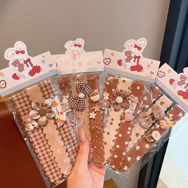 Girls' hair clips, children's magic hair clips, brown bow hair clips, baby bangs clips that don't damage hair, little girls' hairbands