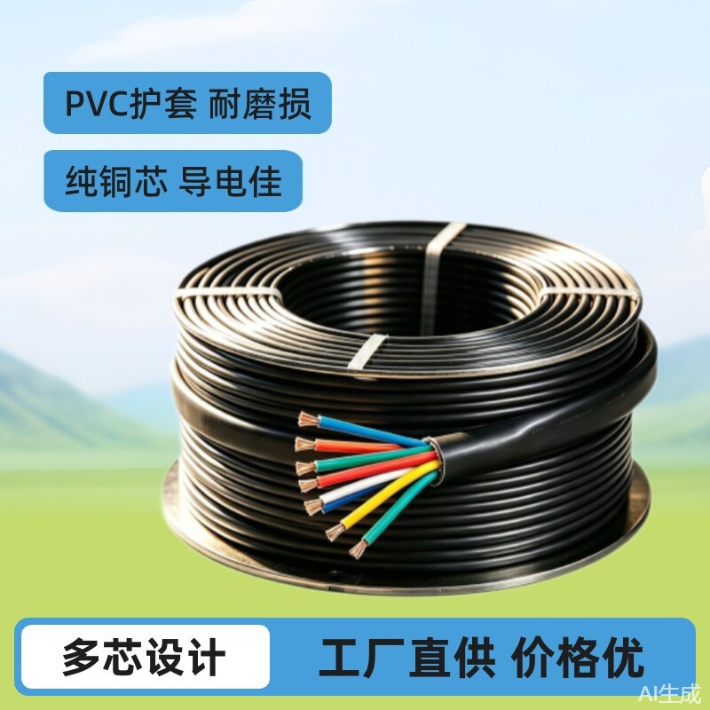 2464 纯铜屏蔽线束 多芯控制线 电子电源线护套线 设备连接线加工