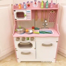 儿童厨房灶台木质玩具女孩男孩做饭煮饭仿真宝宝过家家厨具套装