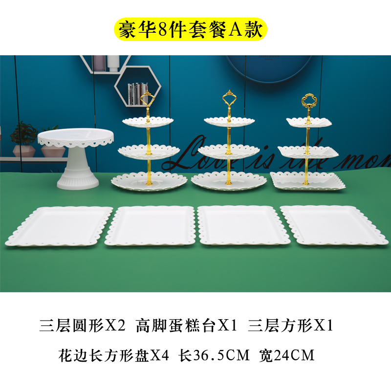 Fiesta de cumpleaños de postres estante de exhibición mesa de comida fría mesa de té bandeja de pasteles de bocadillos estante de postres de boda decoración