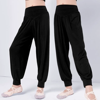 儿童舞蹈裤女童舞蹈服女练功莫代尔宽松阔腿哈伦长裤秋季新款裤子