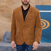 Q 45164 Men's Suede Blazer Jacket ��ʿ��Ƥ����װ ŷ����