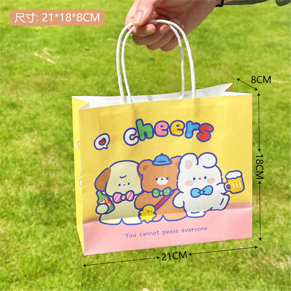 Bolso de regalo de dibujos animados lindo original bolso del día del niño embalaje de cumpleaños bolsa de papel pastelería bolsa de postre al por mayor