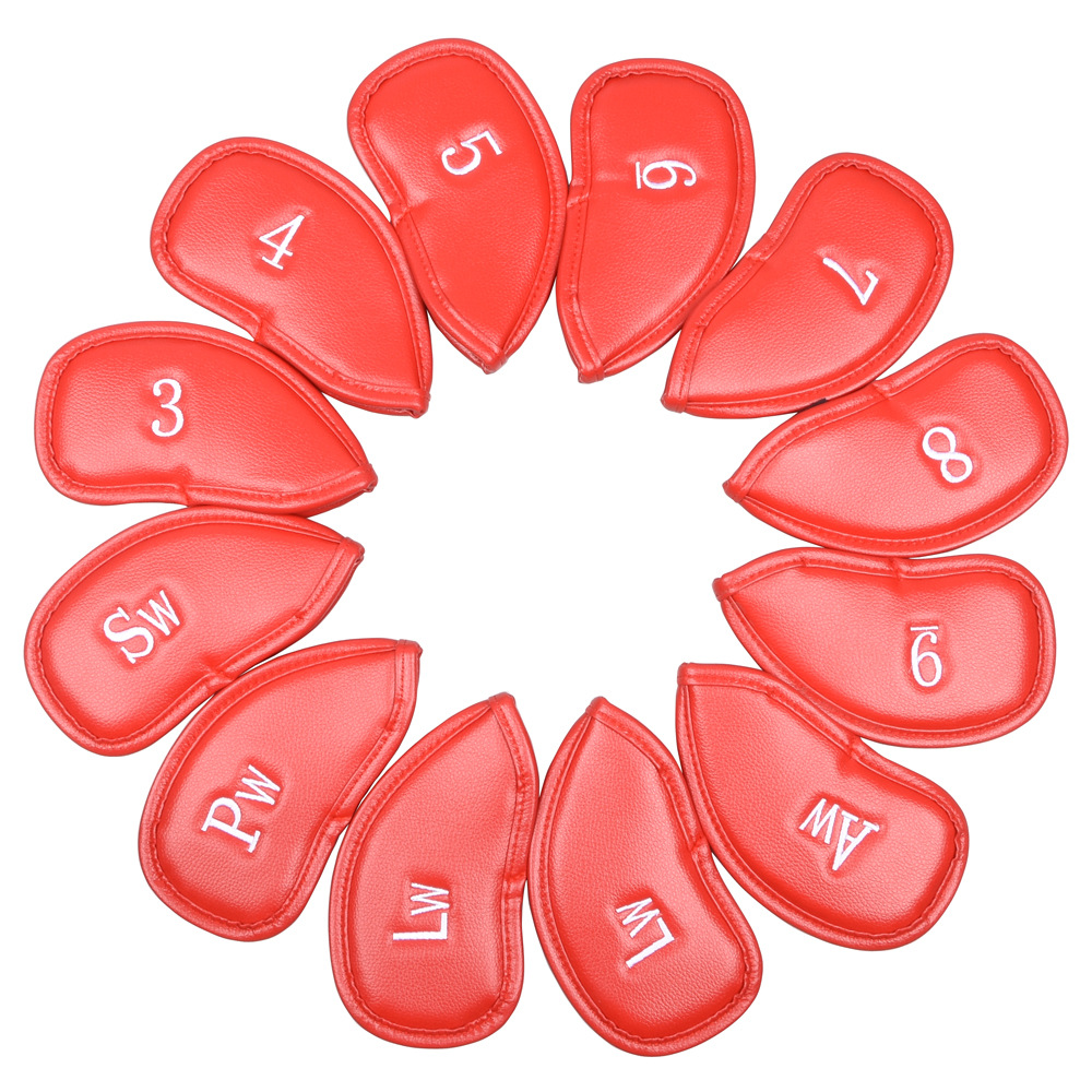 Cubierta de varilla de hierro de golf patrón de Litchi Cubierta de cabeza de varilla Cubierta protectora de cabeza de bola de PU Cubierta de tapa de varilla de arena Cubierta de Club engrosada