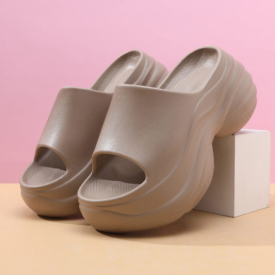 8cm height slippers women wear thick bottom step excrement sense eva home slippers summer outdoor sandals wholesale